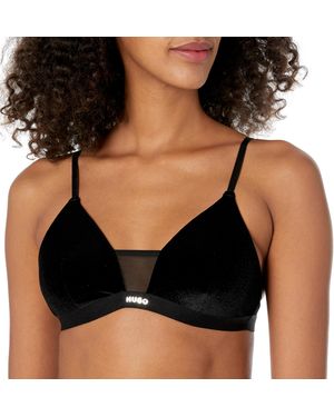 HUGO Velvet Padded Triangle Bra T-shirt - Black