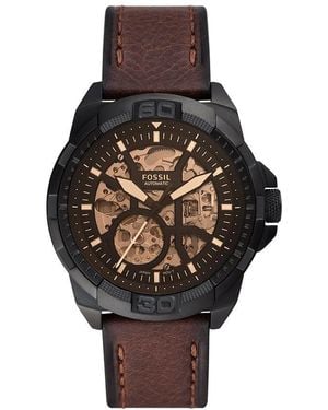 Fossil Analog Automatic Watch With Leather Strap Me3219 - Brown