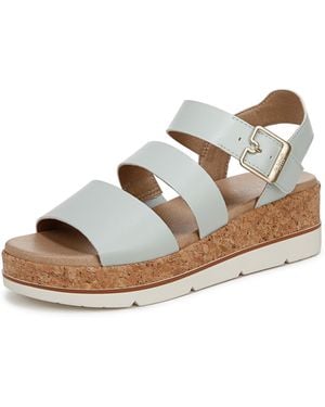 Dr. Scholls S Once Twice Wedge Sandal Ocean Blue Smooth 9.5 M - Natural