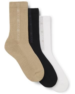 HUGO 3p Qs Rib Tape Md 10272097 01 Short_socks - Black