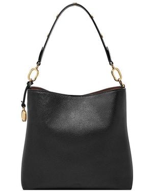 Fossil Jessie Litehidetm Leather Bucket Shoulder Bag - Black