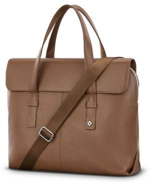 Samsonite Mobile Solution 2 Convertible Leather Briefcase - Brown