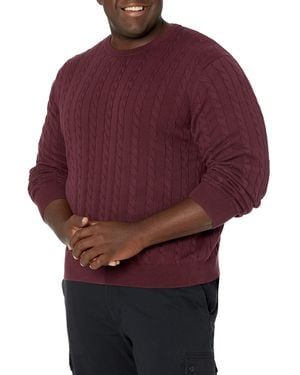 Amazon Essentials Crewneck Cable Sweater pullover-sweaters - Rot