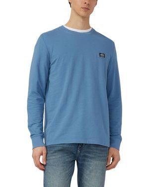 S.oliver Strukturiertes Longsleeve mit Ärmelbündchen - Blau