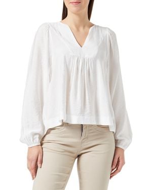 Vero Moda Vmgalilea Vma Noos L/s V-neck Top Long-sleeved Blouse - White