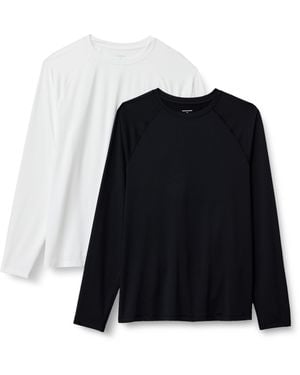 Amazon Essentials Langärmeliges T-Shirt aus Tech-Stretch - Schwarz