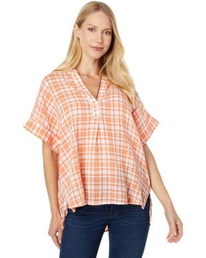 Tommy Hilfiger Short Sleeve Plaid Popover Darin Multi Md - Pink