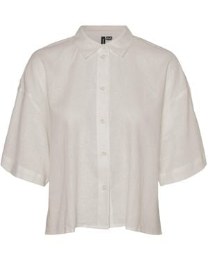 Vero Moda VMLINN 2/4 Short Shirt WVN NOOS - Weiß