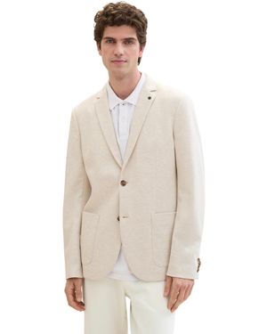 Tom Tailor Jersey Piqué Sakko mit Stretch - Weiß