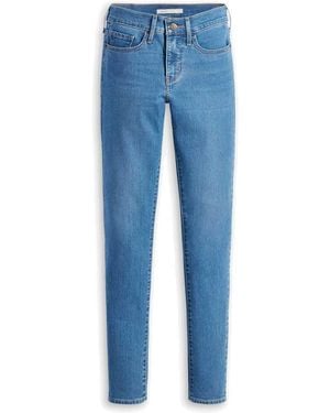Levi's 311 Shaping Skinny 724 High Rise Straight Dark Indigo-Finition Plat - Bleu