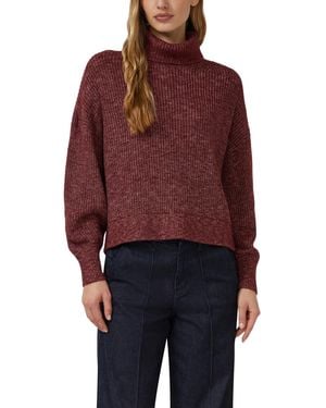S.oliver Oversize-Strickpullover mit weiten Ärmeln und Rollkragen - Rot