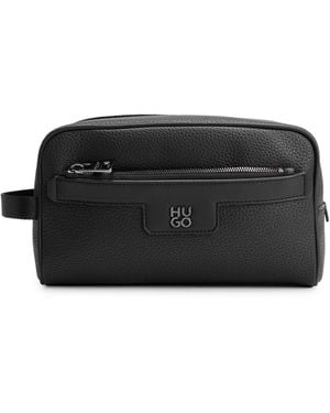 HUGO S Nesh R Washbag Washbag With Stacked Logo Size One Size - Black