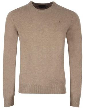 Hackett Lambswool Crew Jumper - Brown