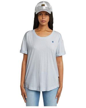 G-Star G-star Rolld Up Sleeve Boyfriend Top T-shirt - Blauw