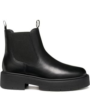 Geox Stivaletti Chelsea Spherica da donna in pelle liscia nera - Nero