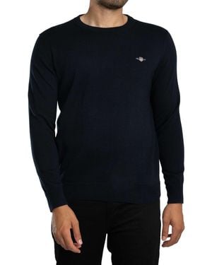 GANT Uomo Maglia di Cotone Classica - Nero
