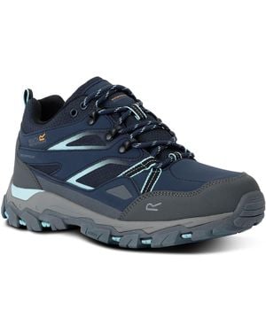 Regatta Holcombe Low Iii Walking Shoes Water Resistant Padded Durable Hiking Footwear - Blue