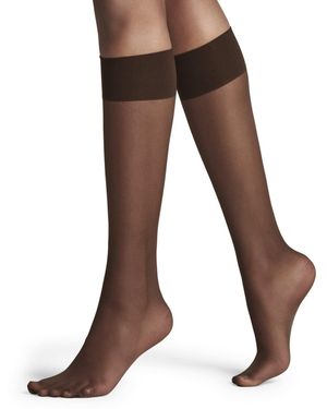 Esprit FALKE Pure Matt 20 Kniestrümpfe Transparent Passform Künstliche Fasern - Braun