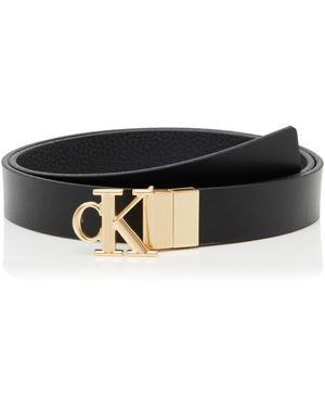 Calvin Klein Monogram Placque Buckle 25Mm Rev Lv04K7005G Ceintures - Noir