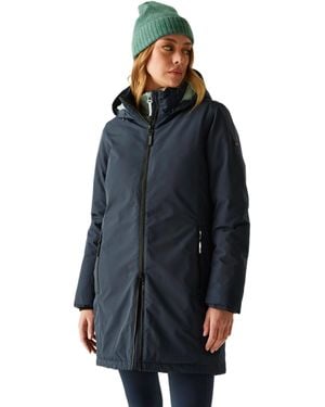 Regatta S Marron Waterproof Jacket Insulated Long Length Winter Coat - Blue