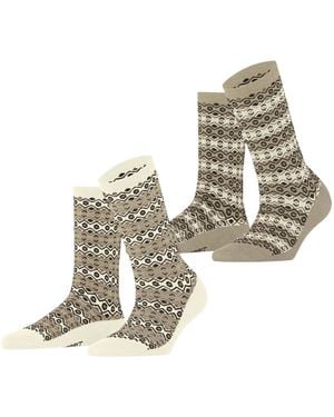 Esprit Scandinavian Multipack W So Baumwolle Gemustert Socken - Mettallic