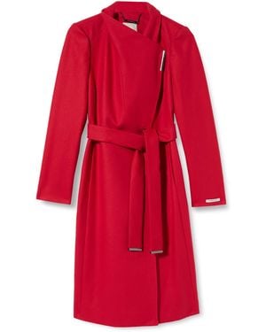 Ted Baker S Wmo-rose-midi Length Belted Wool Wrap Coat - Red