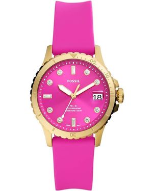 Fossil Uhr FB-01 3-Zeiger-Werk Datum Edelstahl - Pink