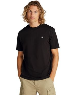 Calvin Klein Uomo T-shirt iche Corte Painted Tee con Scollo Rotondo - Nero