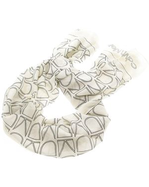 Calvin Klein Seasonal Rtw Print Shawl 70x180 White/Black - Mettallic