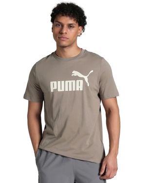 PUMA S Ess No. 1 Logo T-shirt Brown Size Xxl - Grey
