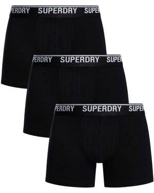 Superdry Lot De 3 Boxers en Coton Biologique - Noir