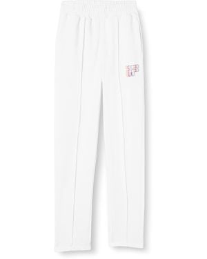 Fila Felpa Spina a Vita Alta Pantaloni Eleganti da Uomo - Bianco