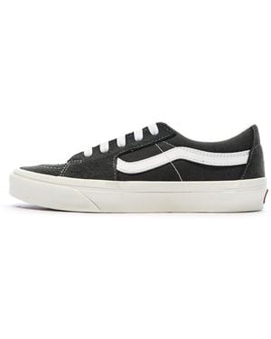 Vans Grey/white Trainers Sk8-low Canva - Black