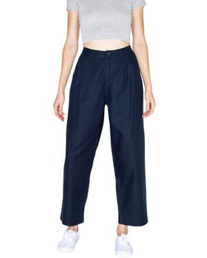 American Apparel Twill Pleated Pant - Blue