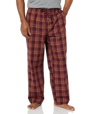 Amazon Essentials Gewebte Straight-Fit Pyjamahose Mit Taschen - Rot