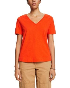 Esprit 014ee1k338 T-shirt - Orange