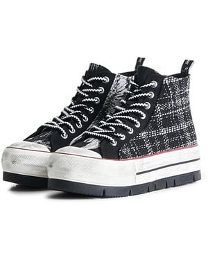 Desigual Shoes 4 Fabric Trainer Boot - White