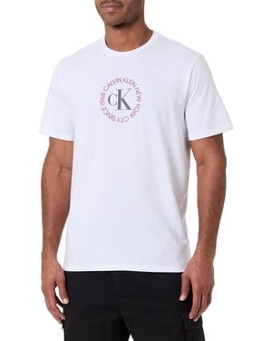Calvin Klein Ss 30S Whsl Ck Word Circle Graph Lv14Re816G Graphic Tees - Weiß