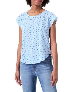 Vero Moda Vmsaki Ss Zip Top Aop Wvn Ga Noos - Blue