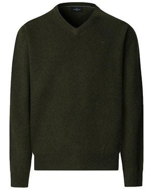 Hackett Hackett Lambswool V Neck Jumper L Hunter Green