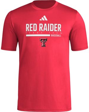 adidas S Pregame Short Sleeve T-shirt - Red