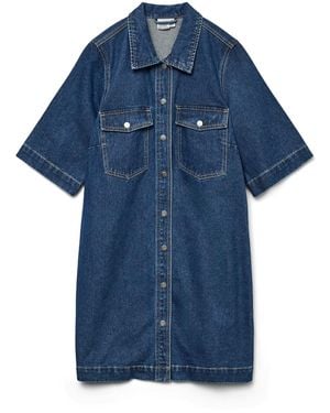 Vero Moda Female Jeanskleid VMFENJA Kurzes Kleid - Blau
