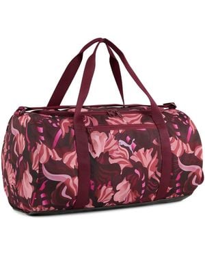 PUMA At Floral Ribbon Barrel Bag Gym Bag Ruby Shimmer-poised Pink-aop X - Red