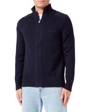 Tommy Hilfiger Cardigan Cotton Zip - Blue