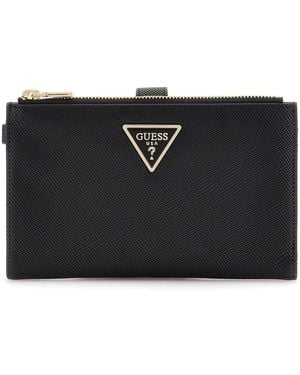 Guess Geldbörse Laurel II SLG Double Zip Organizer Black schwarz
