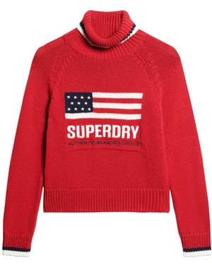 Superdry Blazer Turtleneck Knit Pullover - Red