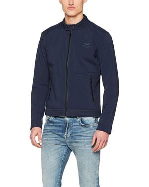 Hackett Amr Softshell Moto Jacket - Blue