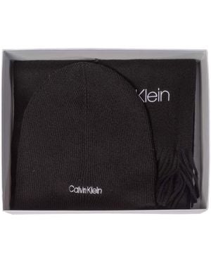 Calvin Klein Basic Wool Beanie+Scarf K50K507552 Coffrets Cadeaux - Noir
