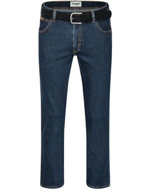 Wrangler Texas -Stretchjeans Regular Fit Authentic Straight in verschiedenen Waschungen mit Gürtel in schwarz oder braun - Blau