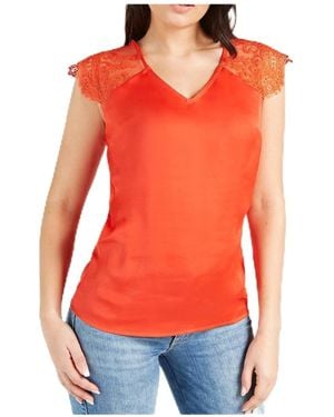 Guess SS Ilia Top T-Shirt - Rosso